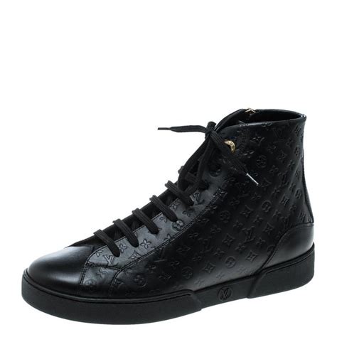 louis vuitton black monogram empreinte high top sneakers|louis vuitton lv monogram sneakers.